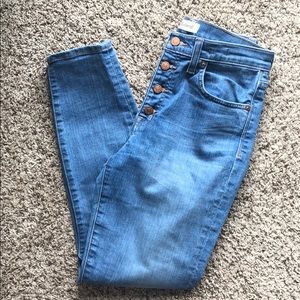Madewell button fly skinny jeans
